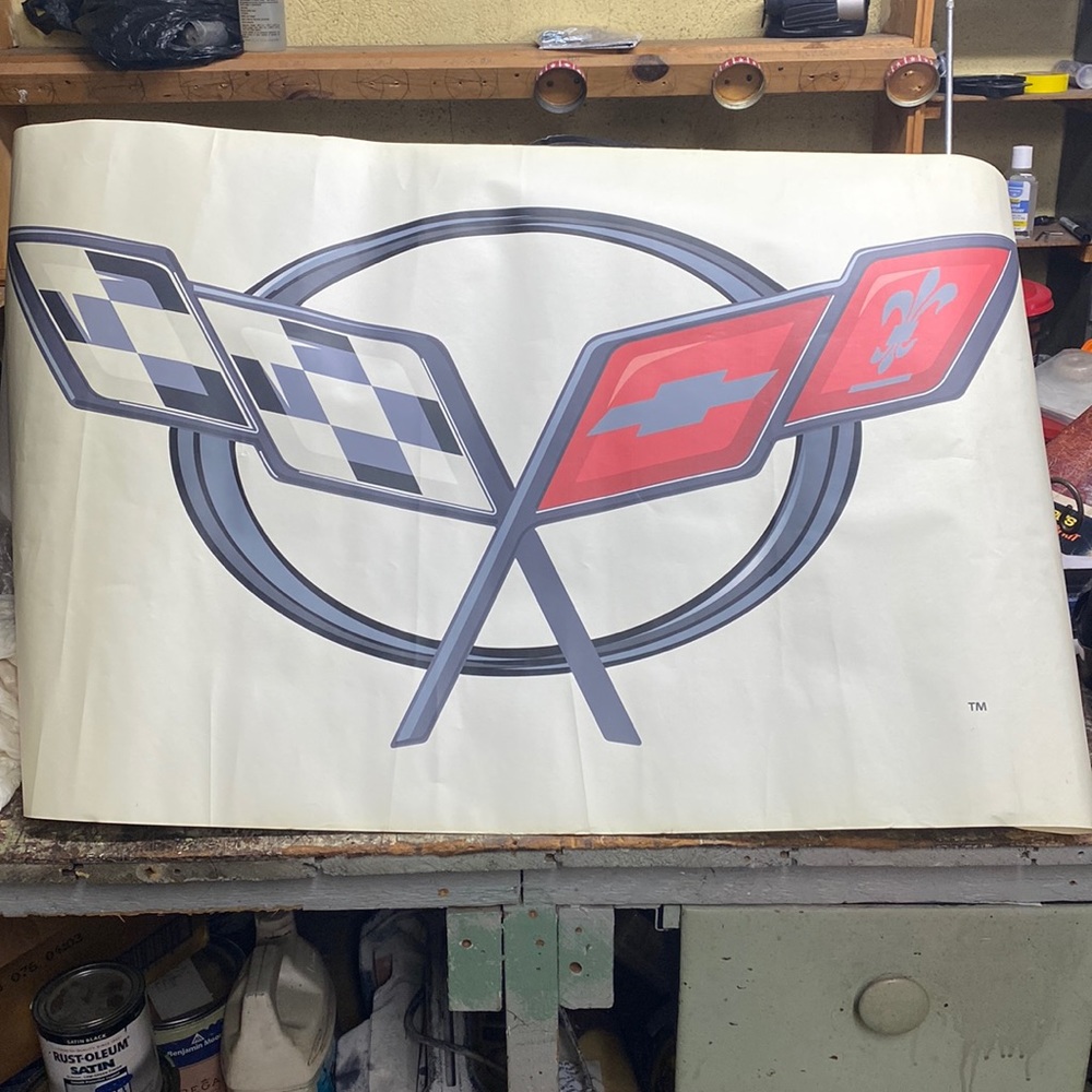 Corvette logo with adhesive backing